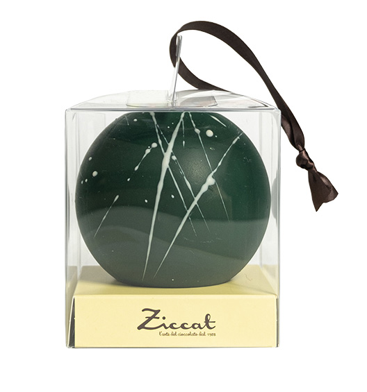 Grüne Weihnachtskugel Zartbitterschokolade